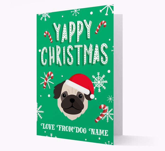 Personalised 'Yappy Christmas' Card with {breedFullName} Christmas Icon